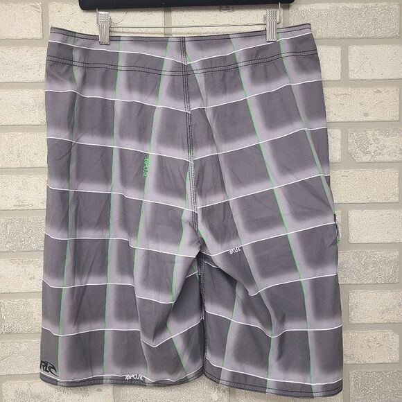 Rip Curl Stoked Boardshort Gray Plaid Size 34 - Picture 3 of 6